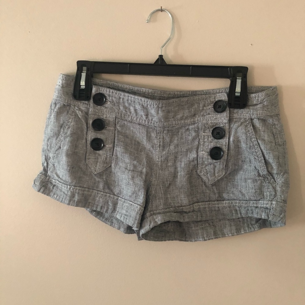 Grey Express shorts w/ button detail